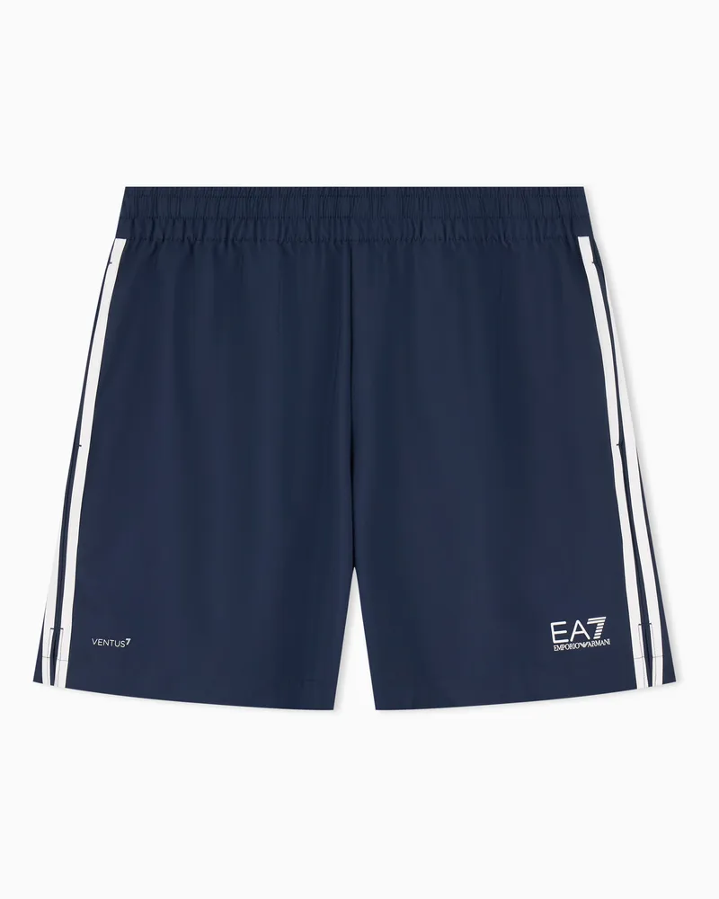 EA7 Shorts Tennis Pro im Regular Fit mit Seitenstreifen Marineblau