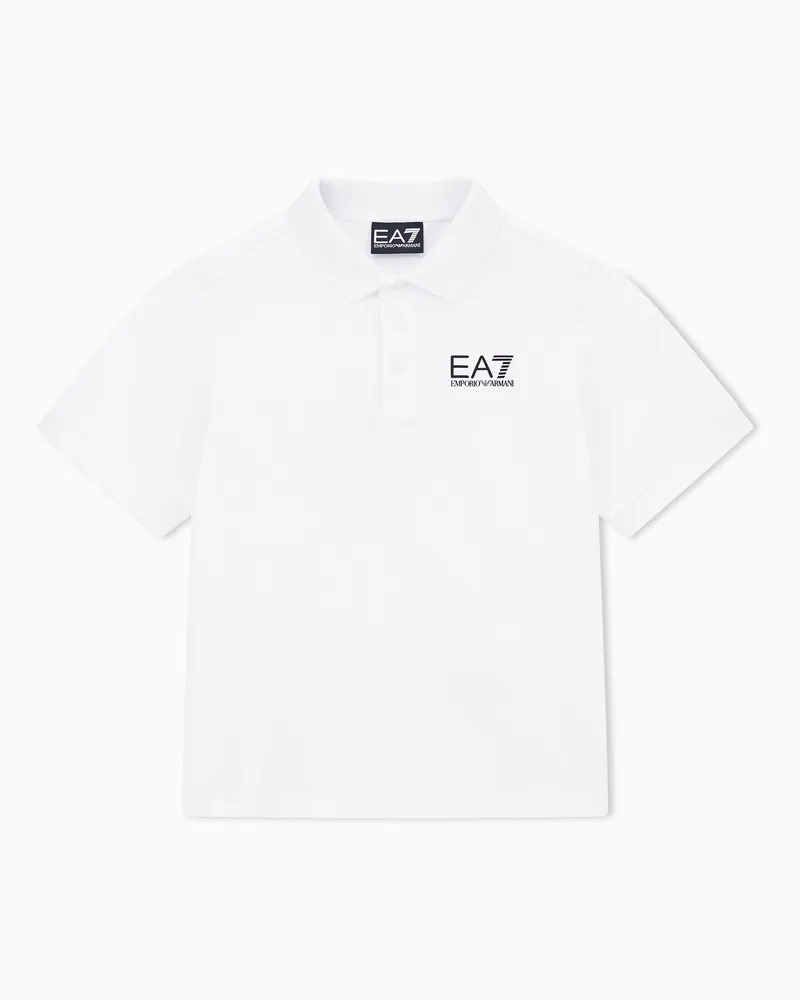 EA7 Core Identity Boy Poloshirt aus Baumwolle Weiß