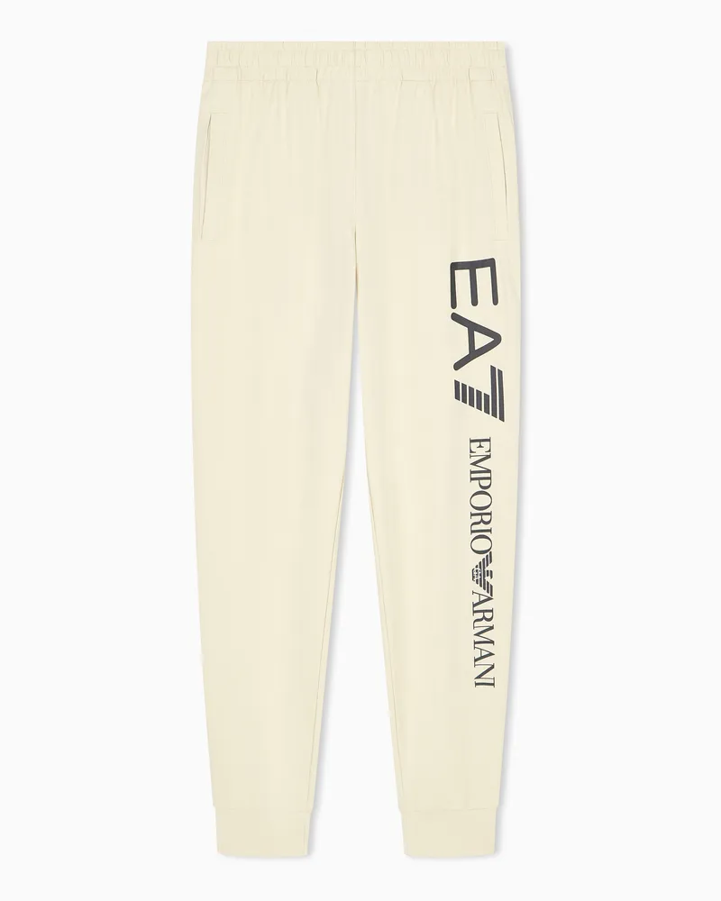 EA7 Logo Series Jogginghose Baumwolle mit Tunnelzug Beige