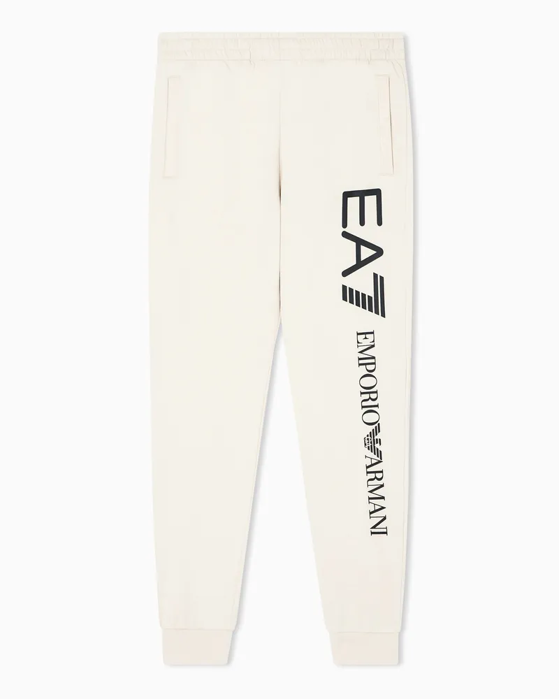 EA7 Logo Series Jogginghose aus Baumwolle Beige