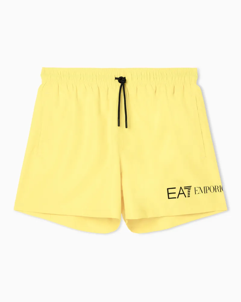 EA7 ASV Badeboxershorts mit Logo Gelb
