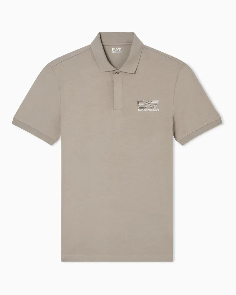 EA7 T-Shirt Visibility aus Baumwoll-Jersey Beige