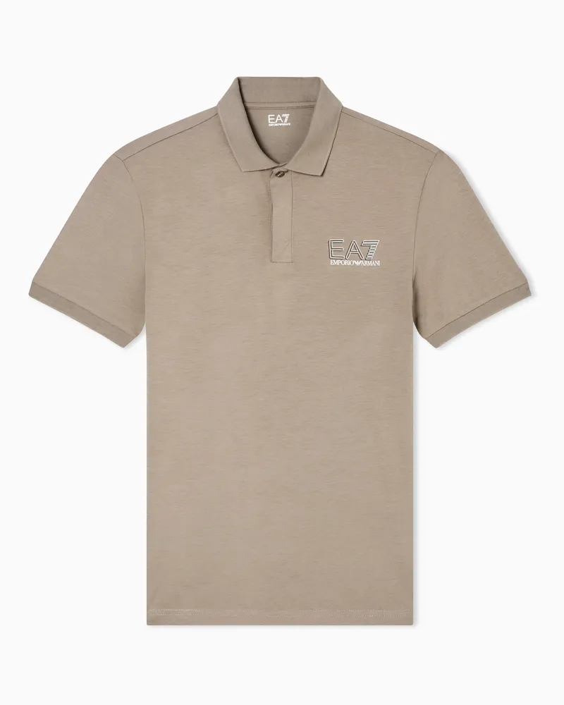 EA7 T-Shirt Visibility aus Baumwoll-Jersey Beige