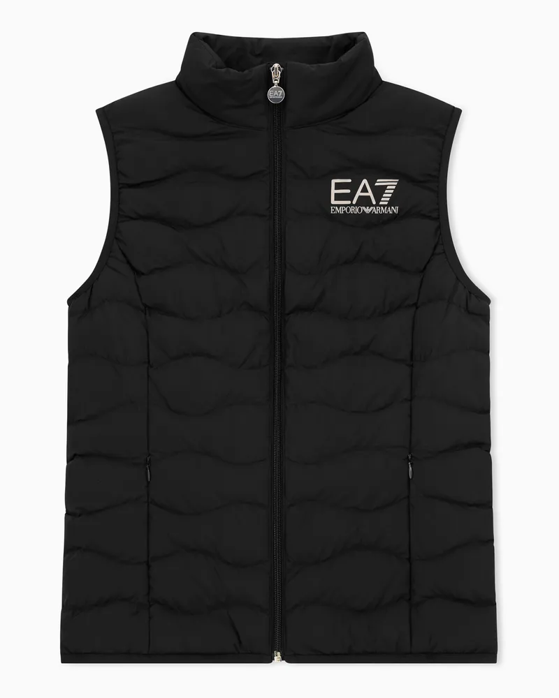 EA7 Packbare gepolsterte Core Lady-Weste aus Nylon Schwarz