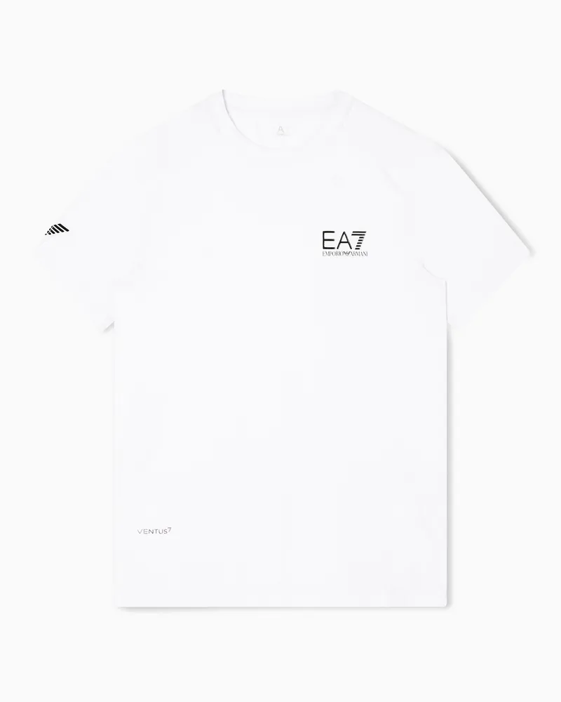 EA7 Tennis Pro T-Shirt aus VENTUS7-Funktionsgewebe Weiß