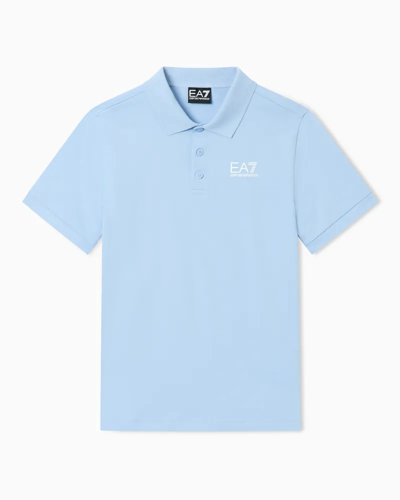 EA7 Core Identity Boy Poloshirt aus Baumwolle Hellblau