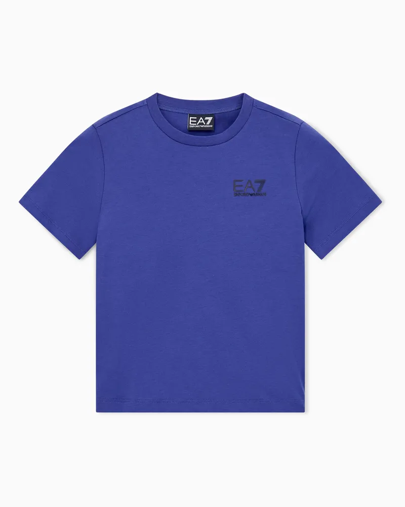 EA7 Core Identity Boy T-Shirt mit Rundhalsausschnitt aus Baumwolle Violett