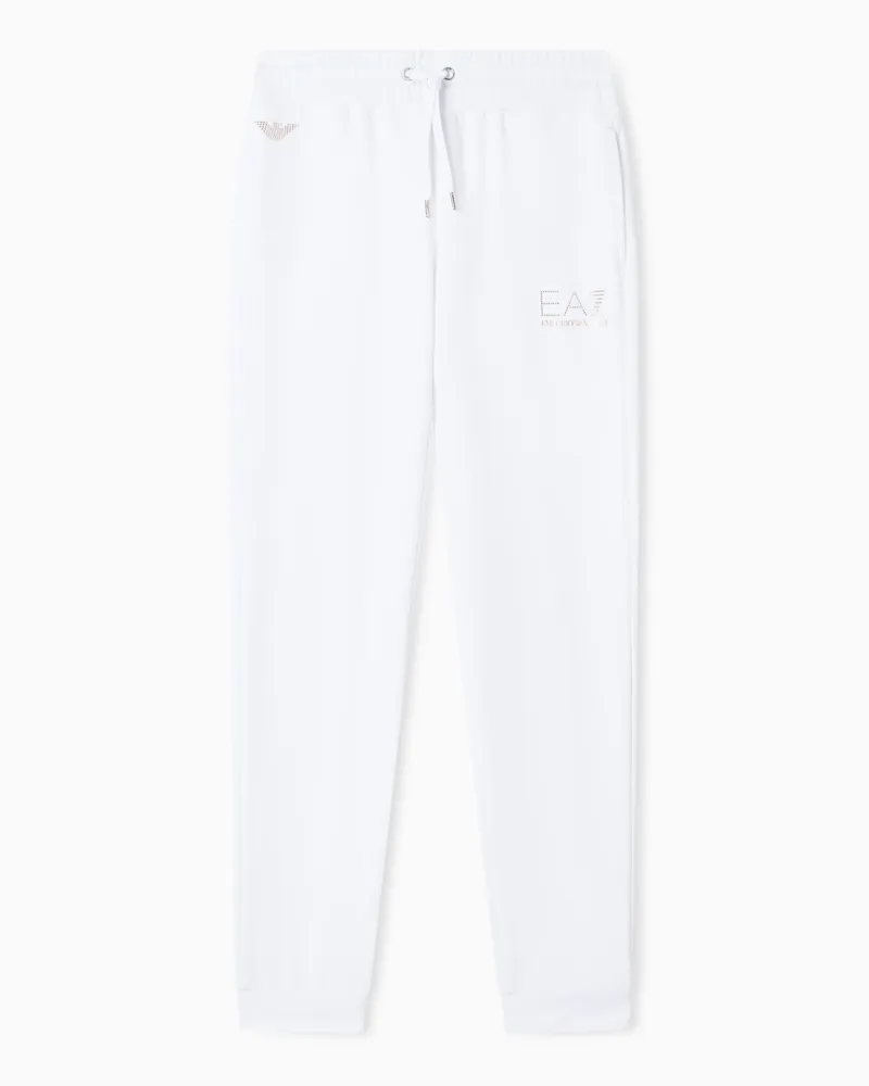 EA7 Evolution Jogginghose aus elastischer Viskose-Mischung Weiß