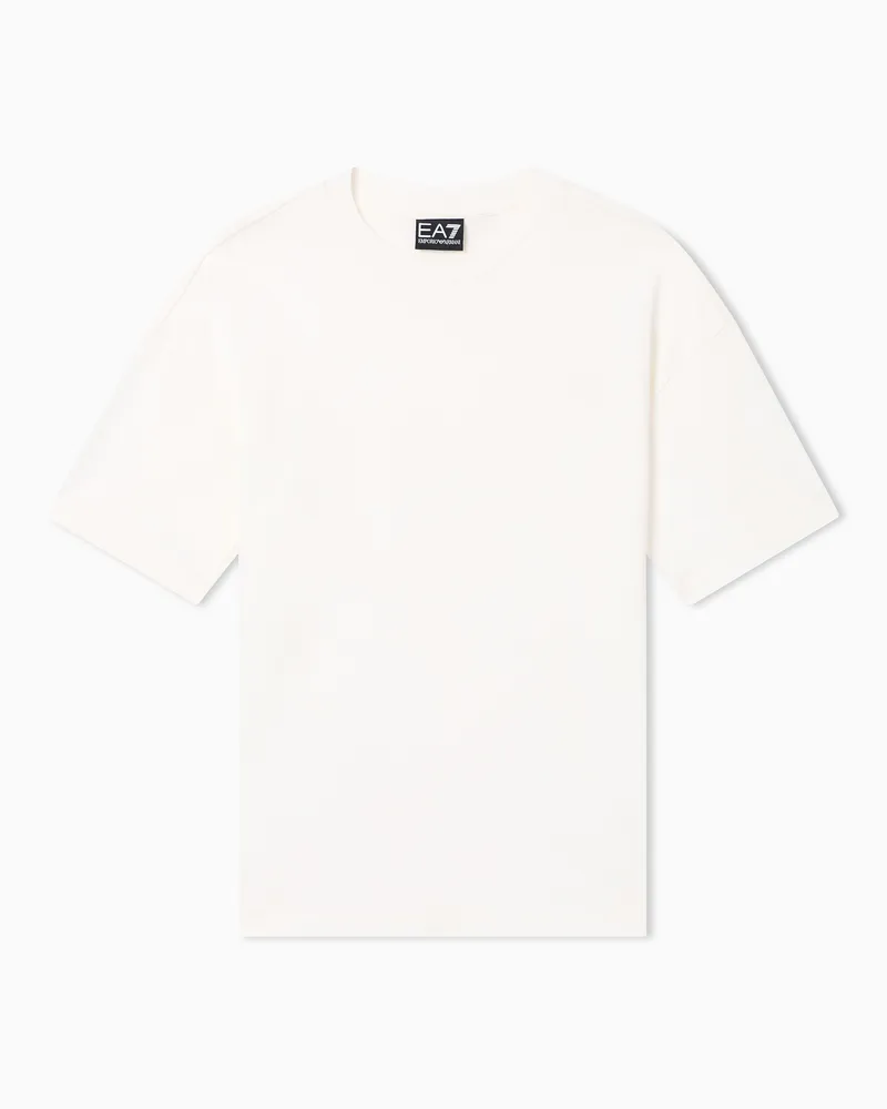 EA7 Logo Series Boy T-Shirt aus Baumwoll-Jersey Weiß