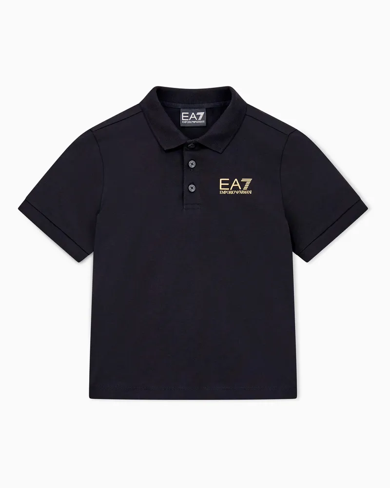 EA7 Core Identity Boy Poloshirt aus Baumwolle Schwarz