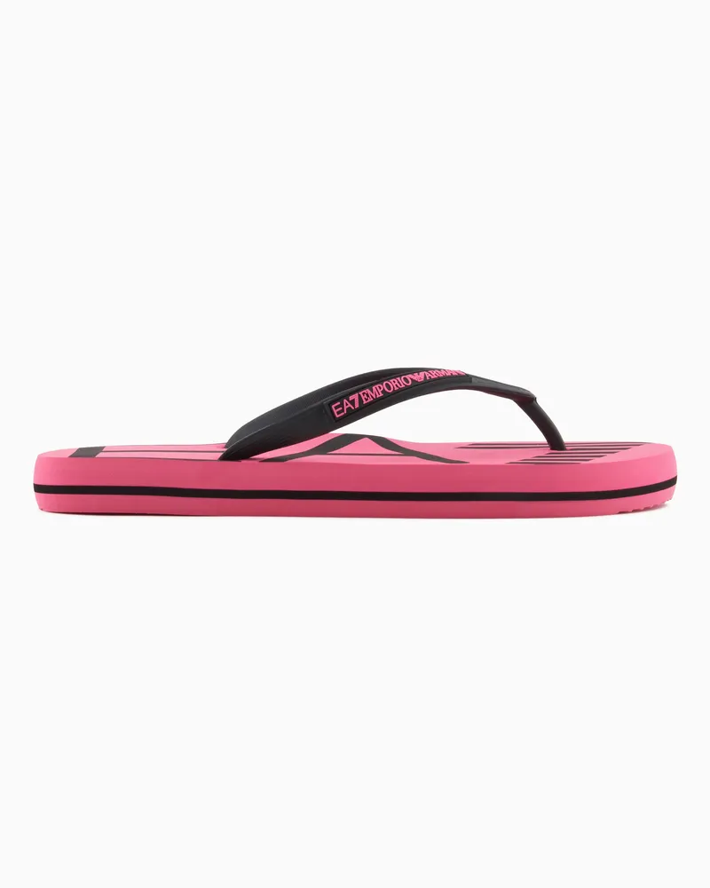 EA7 Zehensandalen aus Gummi mit Logo Fuchsia