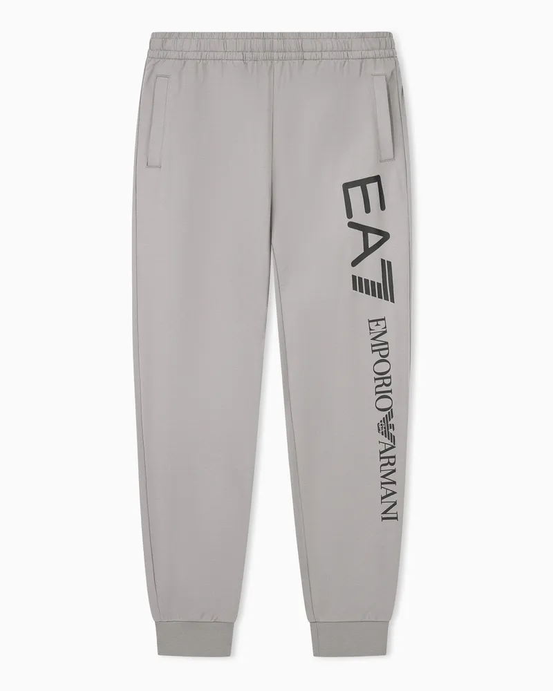 EA7 Logo Series Jogginghose Baumwolle mit Tunnelzug Grau