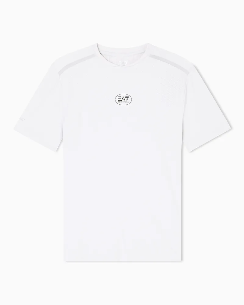 EA7 Tennis Pro Rundhals-T-Shirt aus VENTUS7-Funktionsgewebe Hellblau