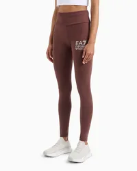 EA7 Visibility Leggings Aus Baumwollstretch Braun