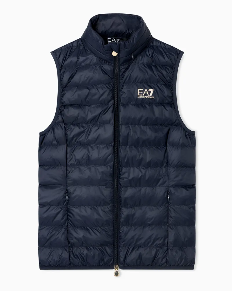 EA7 Packbare gepolsterte Core Lady-Weste aus Nylon Marineblau