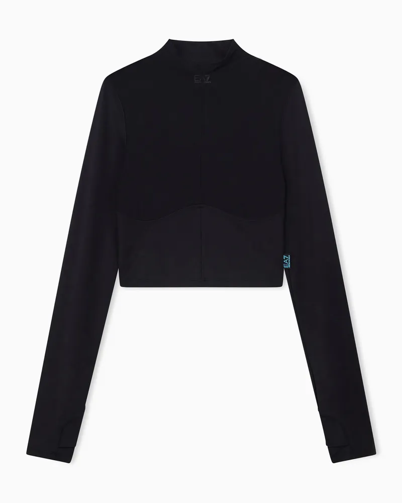 EA7 Langärmliges 2-in-1-Top 7.0 mit Bustier Schwarz