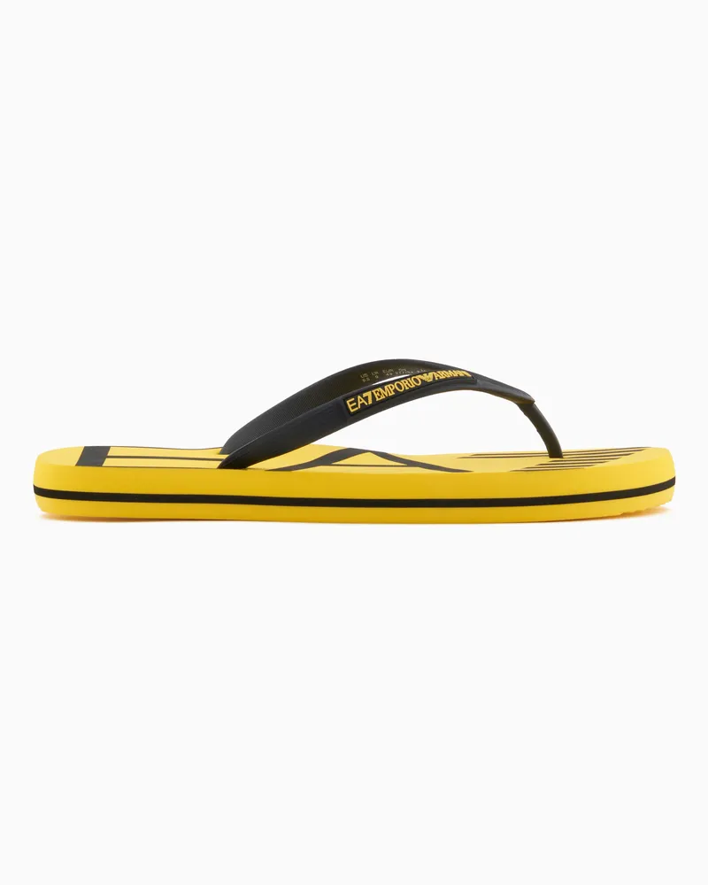 EA7 Zehensandalen aus Gummi mit Logo Gelb