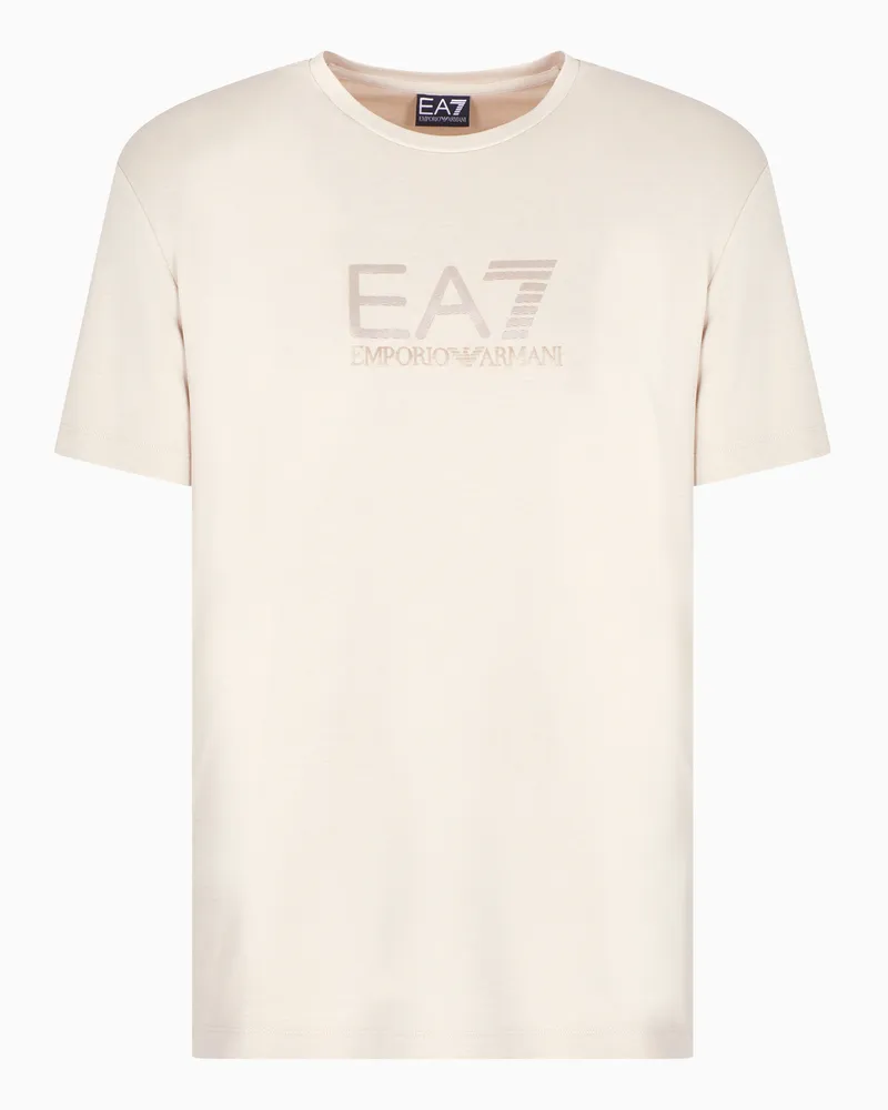 EA7 Gold Label T-Shirt mit Rundhalsausschnitt aus einer Viskose-Mischung Beige
