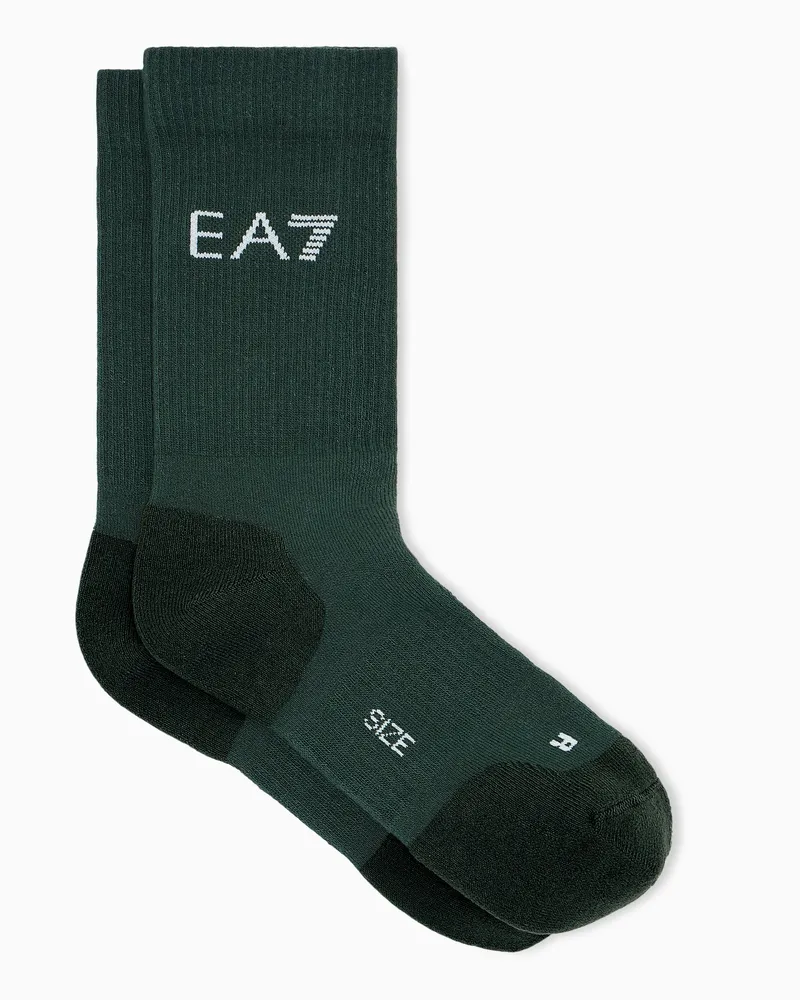 EA7 Internazionali BNL d’Italia Socken aus einer Baumwollstretch-Mischung Grün
