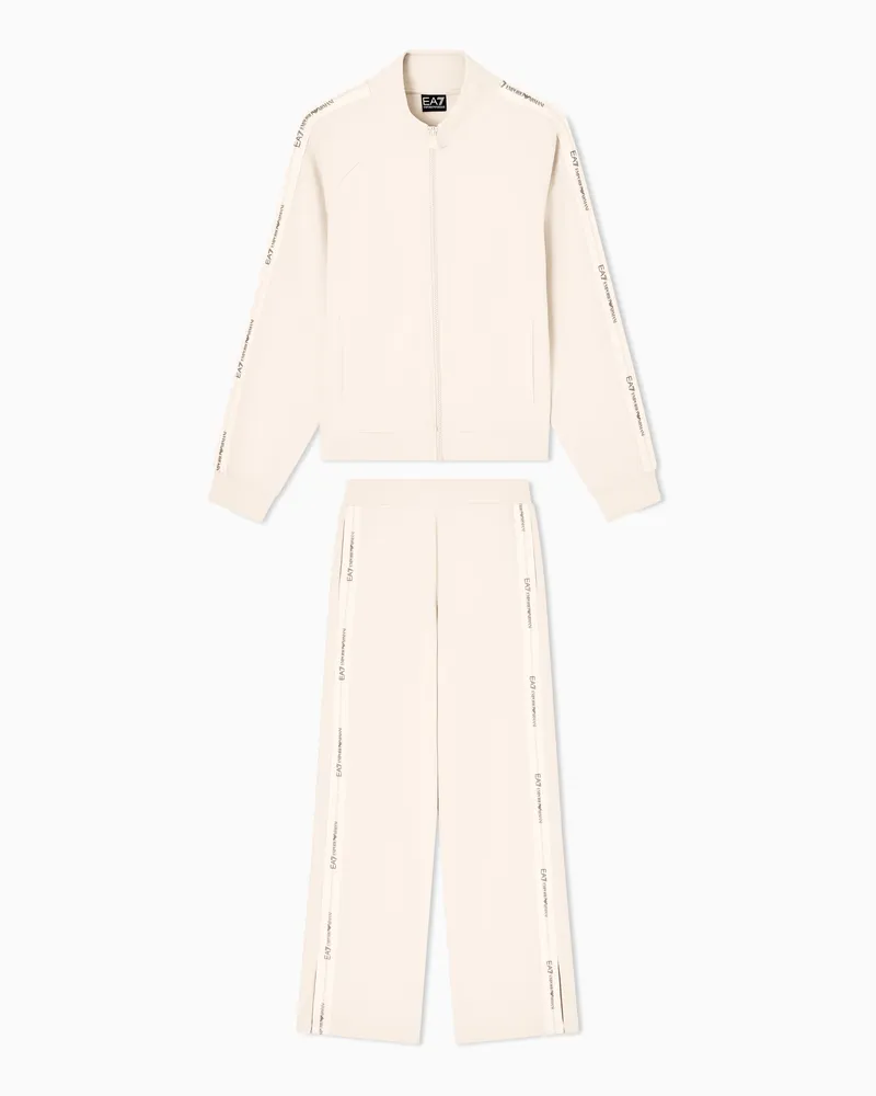 EA7 Logo Series Trainingsanzug aus einer elastischen Modalmischung Beige