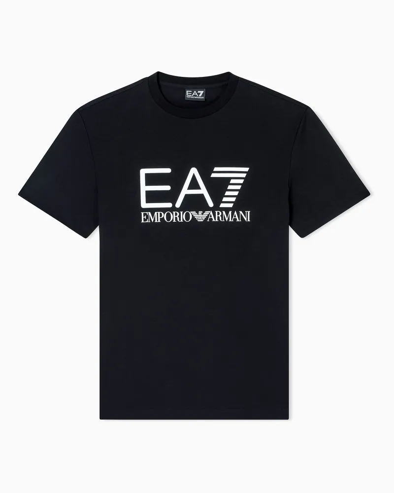 EA7 Core Identity Sweatshirt mit Rundhalsausschnitt aus Baumwolle Schwarz