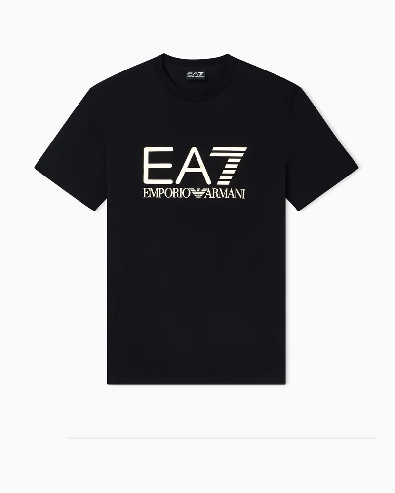 EA7 Core Identity Sweatshirt mit Rundhalsausschnitt aus Baumwolle Schwarz
