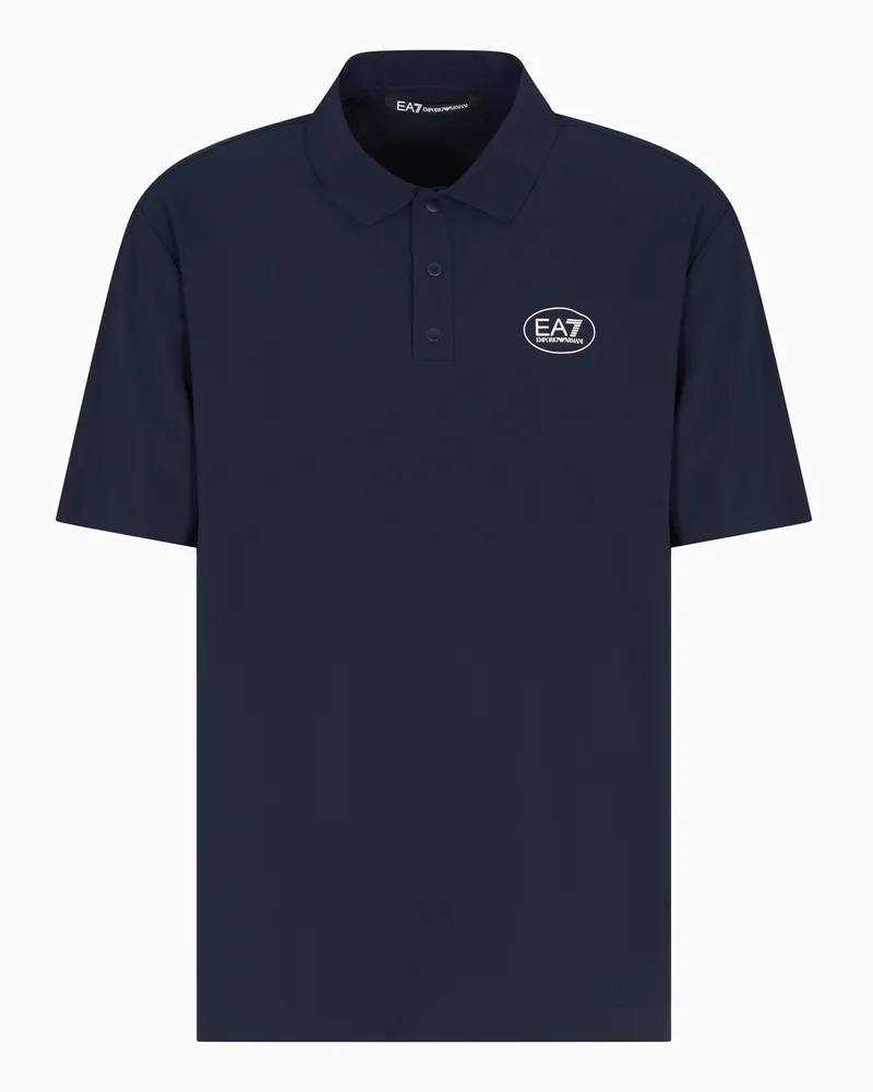 EA7 Golf Pro Poloshirt mit kurzen Ärmeln, gefertigt aus VENTUS7-Funktionsgewebe Marineblau
