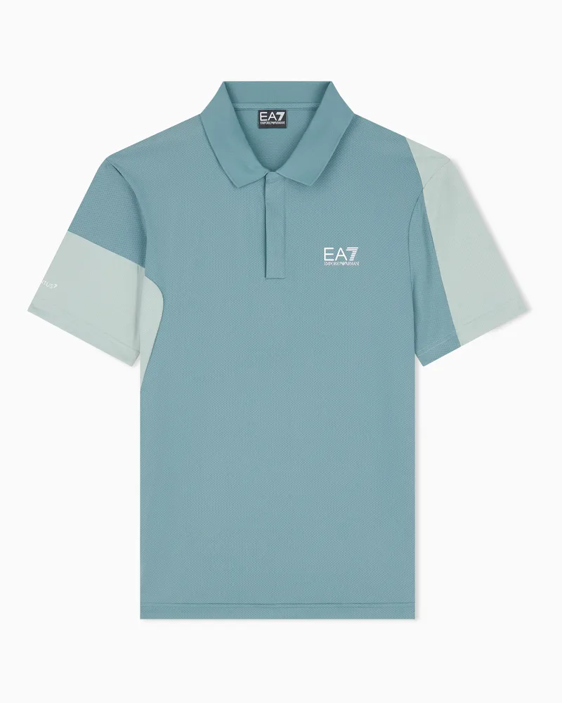 EA7 Poloshirt Tennis Pro aus Jersey Grün