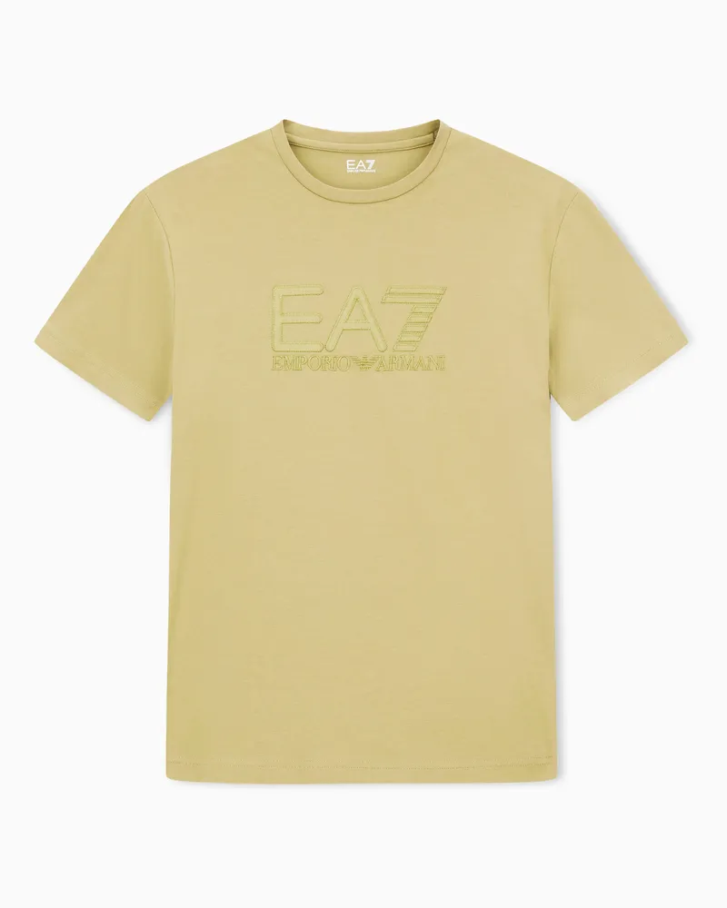 EA7 Visibility Kurzarm-T-Shirt aus Baumwoll-Stretchjersey Grün