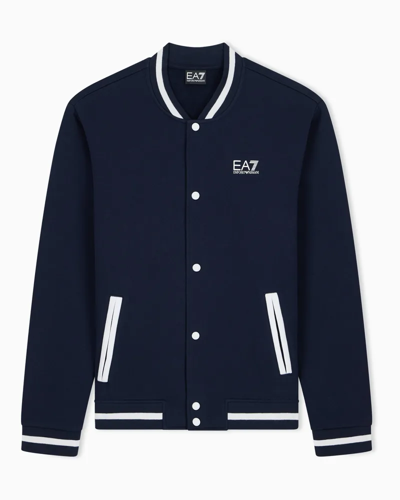 EA7 Regular Fit Sweatshirt Core Identity aus Baumwolljersey Marineblau