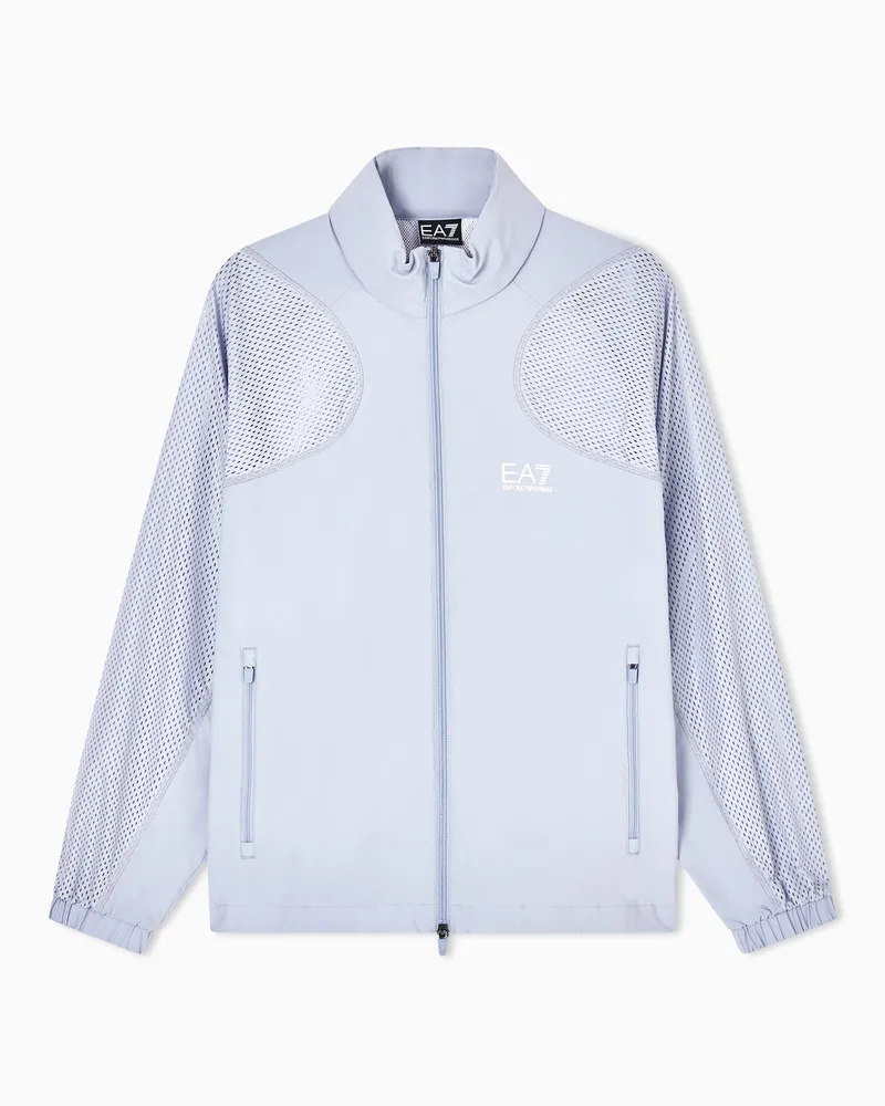 EA7 Dynamic Athlete Jacke mit durchgehendem Reißverschluss aus VENTUS7-Funktionsgewebe Hellblau