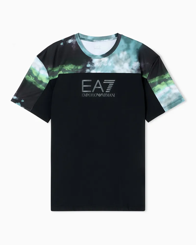 EA7 Dynamic Athlete T-Shirt mit Print aus VENTUS7-Funktionsgewebe Mehrfarbig