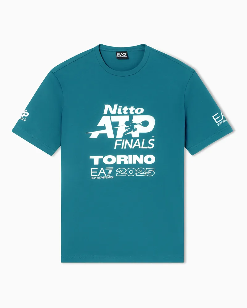 EA7 Nitto ATP Finals T-Shirt mit Rundhalsausschnitt und Event-Logo Blau