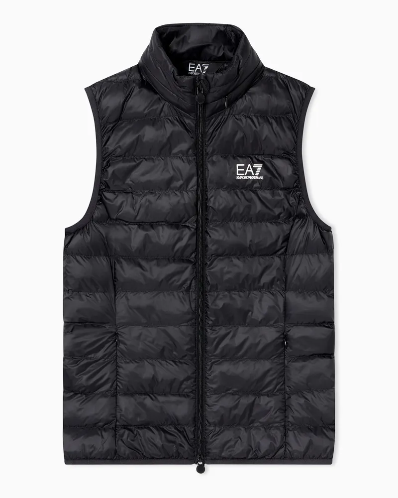 EA7 Packbare gepolsterte Core Lady-Weste aus Nylon Schwarz