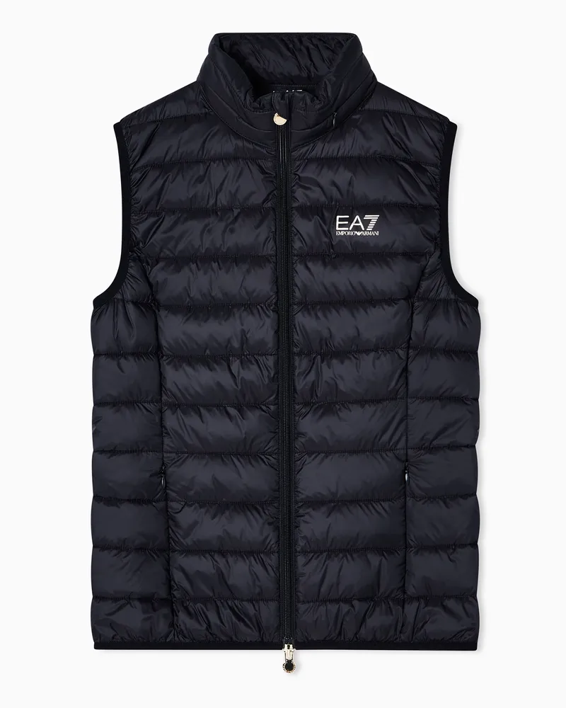 EA7 Packbare gepolsterte Core Lady-Weste aus Nylon Schwarz