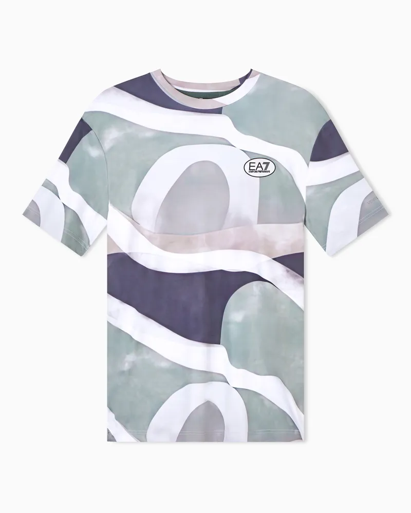 EA7 Tennis Pro T-Shirt mit Print aus VENTUS7-Funktionsgewebe Grün