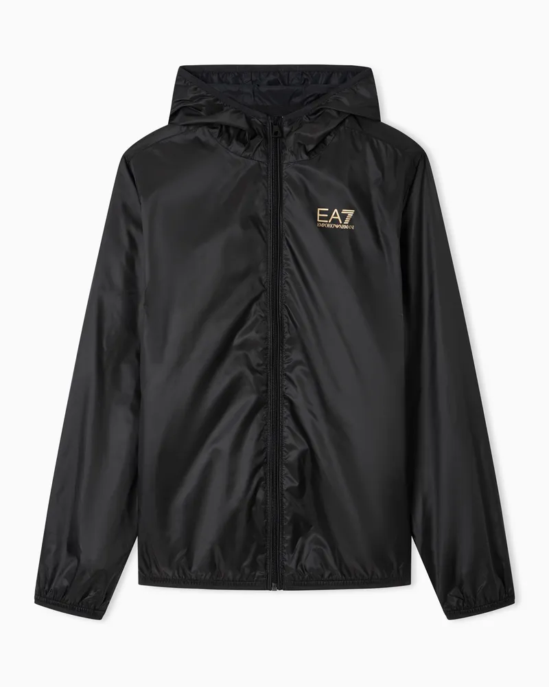 EA7 Core Identity Boy Jacke aus Funktionsgewebe Schwarz