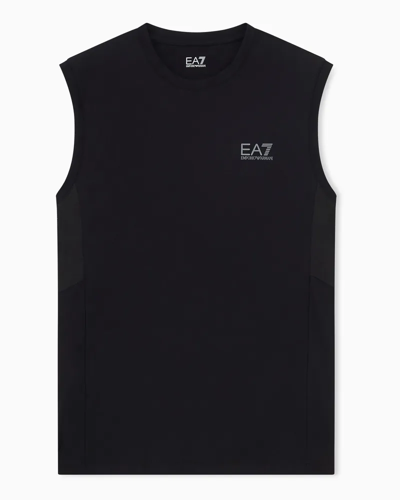 EA7 Tanktop Vigor 7 mit Rundhalsausschnitt und Mesh-Einsätzen Schwarz