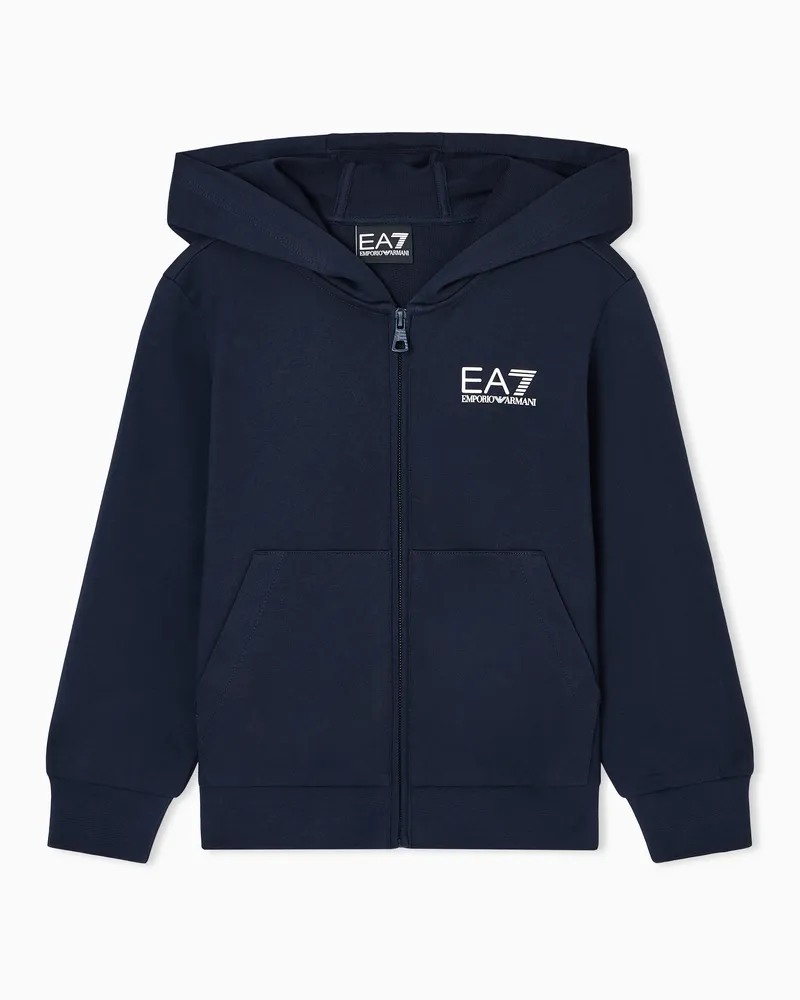 EA7 Core Identity Boy Sweatshirt aus Baumwolle Marineblau