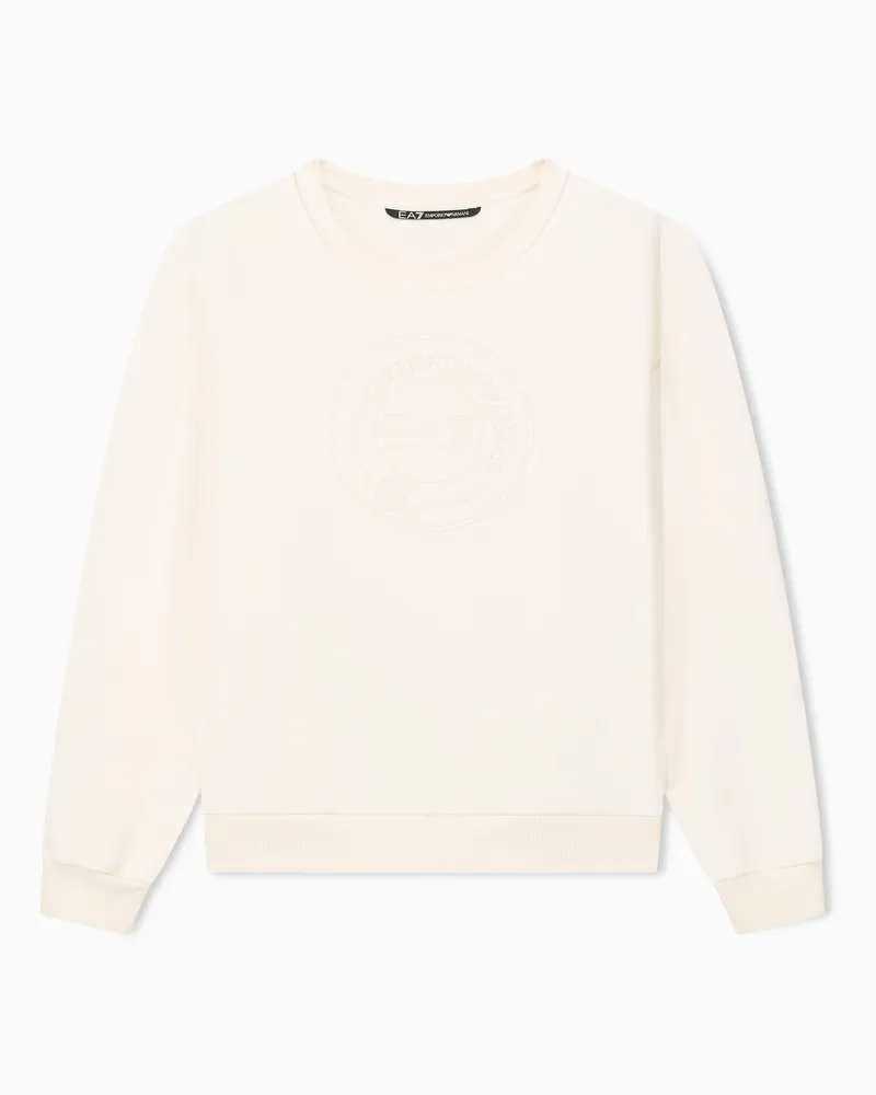 EA7 Sweatshirt Golf Pro mit Rundhalsausschnitt und Logoprägung Beige