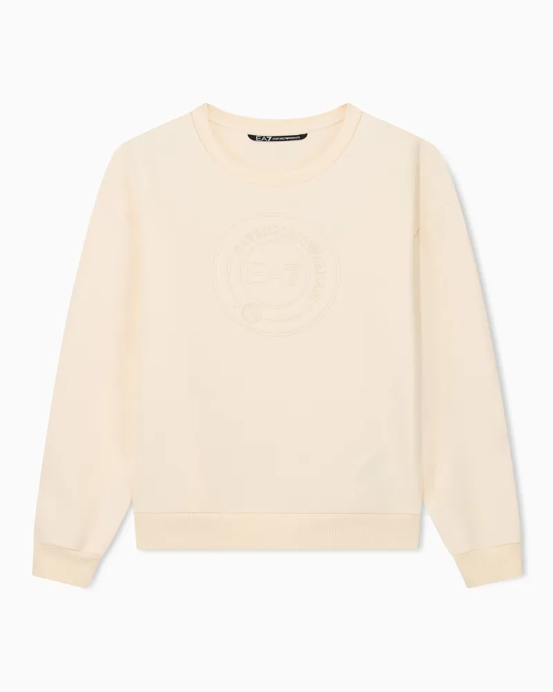 EA7 Sweatshirt Golf Pro mit Rundhalsausschnitt und Logoprägung Beige