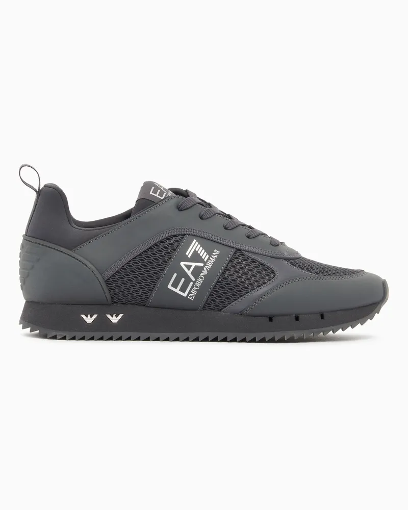 EA7 Sneaker aus Mesh mit profilierter Sohle Grau