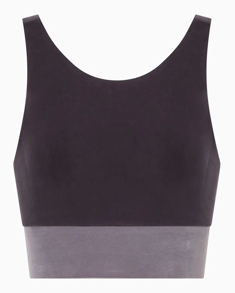 EA7 Sporty Forever Sport-BH aus Stretch-Cupro Grau