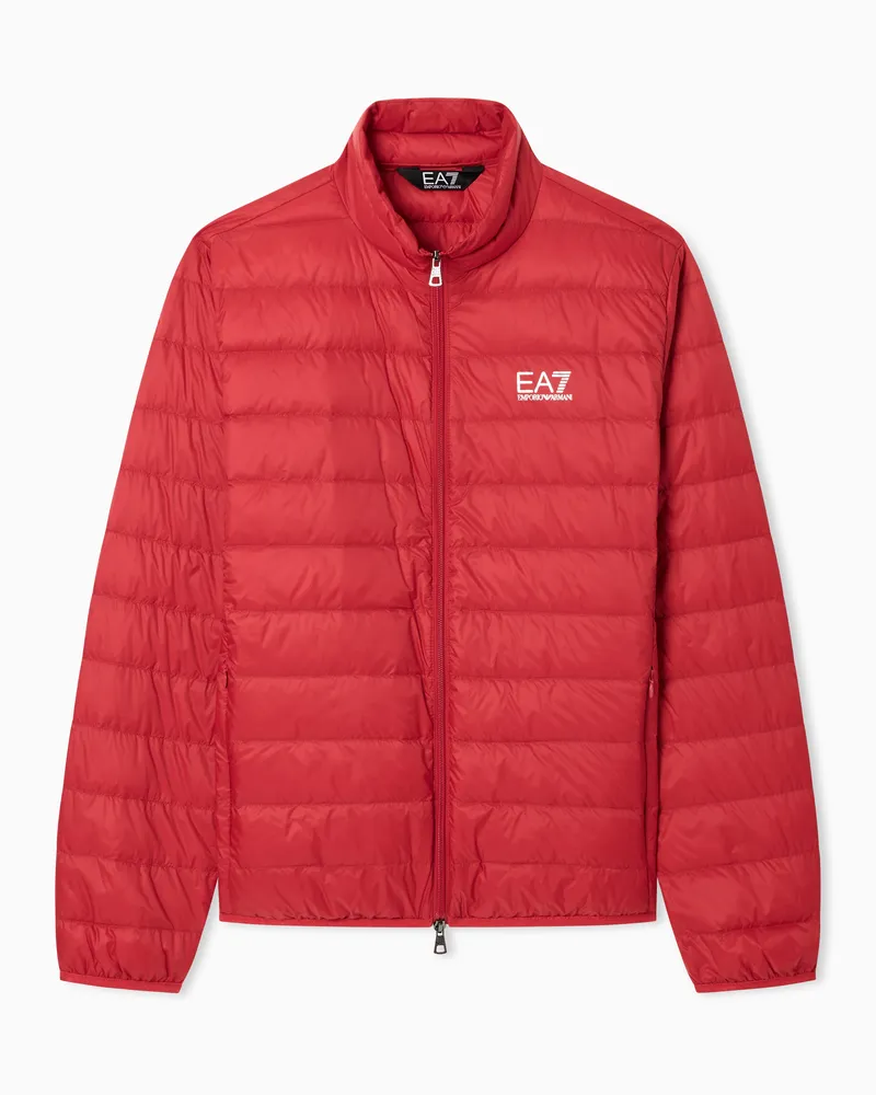 EA7 Core Identity packbare Daunenjacke Rot