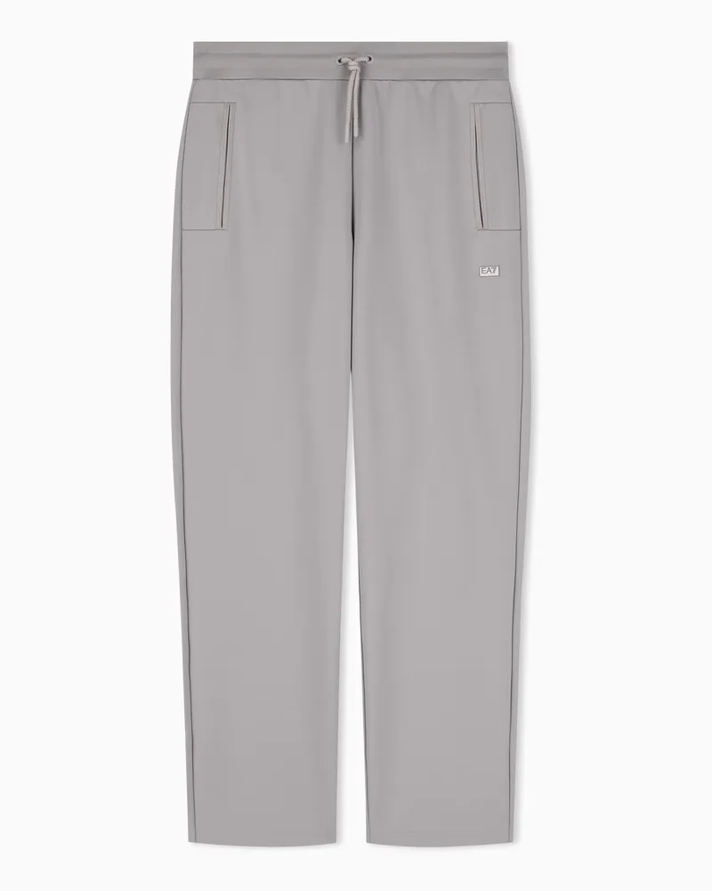 EA7 Schmal geschnittene Jerseyhose Lux Identity mit Kordelzug Grau