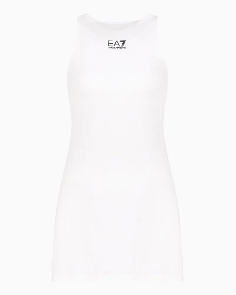 EA7 Tennis Pro Kleid aus VENTUS7-Funktionsgewebe Weiß