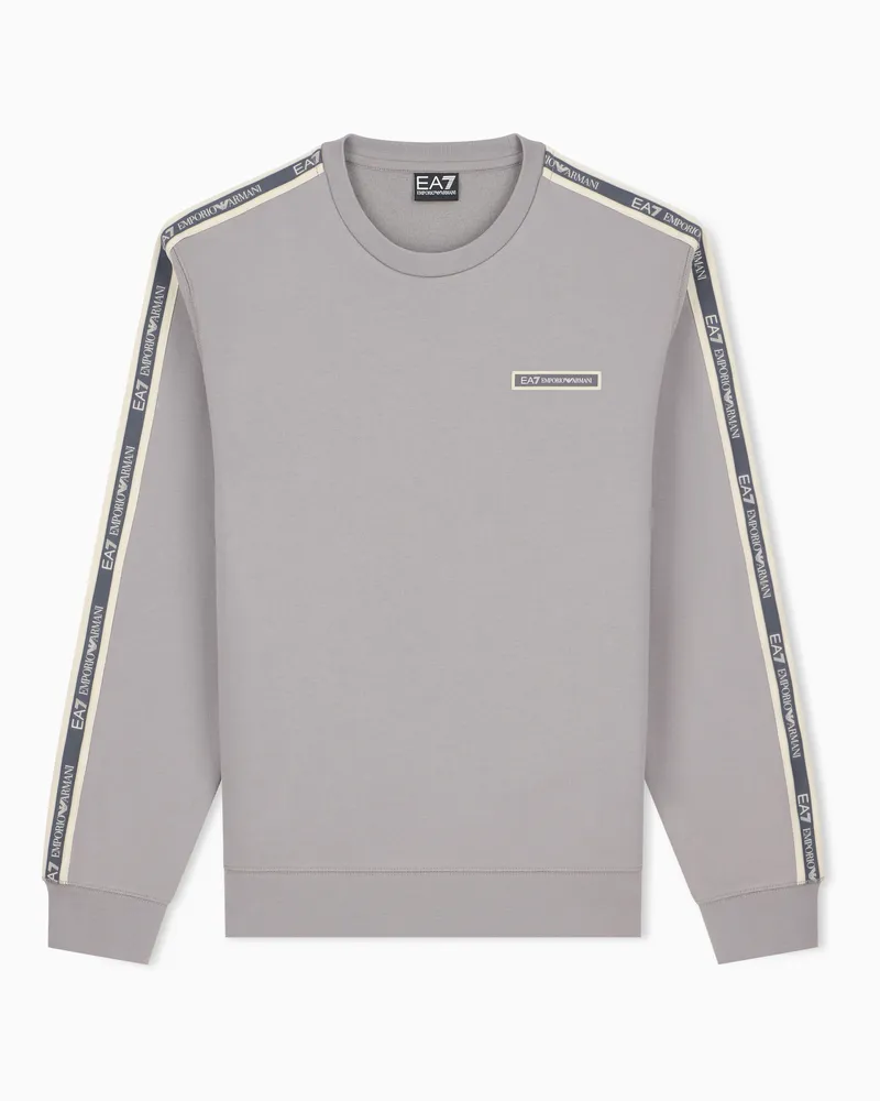 EA7 Sweatshirt Logo Series im Regular Fit aus Baumwolljersey Grau