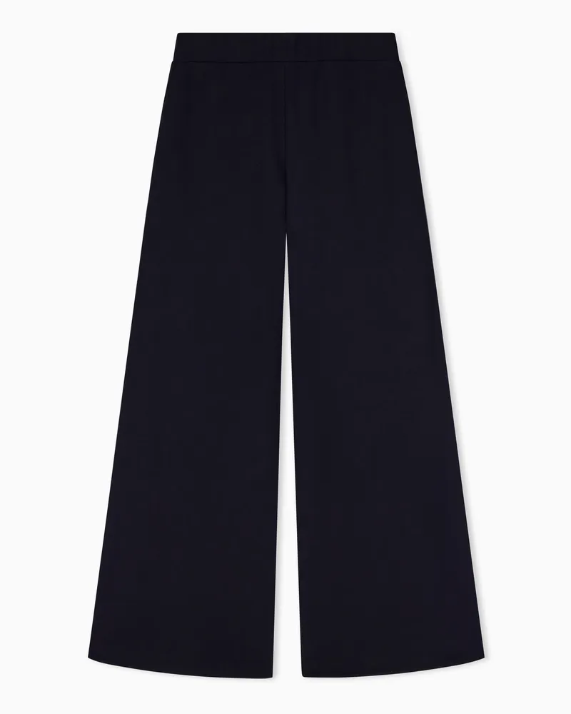 EA7 Jerseyhose aus Modalmischung mit weitem Bein und Bund Schwarz