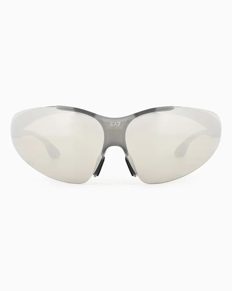 EA7 Sportliche Sonnenbrille mit unregelmäßig geformter Fassung Grau
