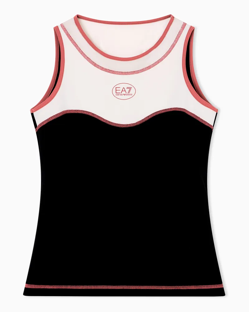 EA7 Tennis Pro Top aus VENTUS7-Funktionsgewebe Schwarz